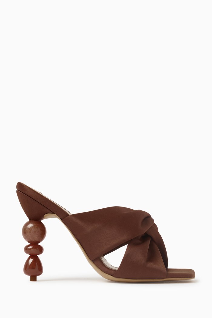 

Camelia 100 Mules in Satin, Brown