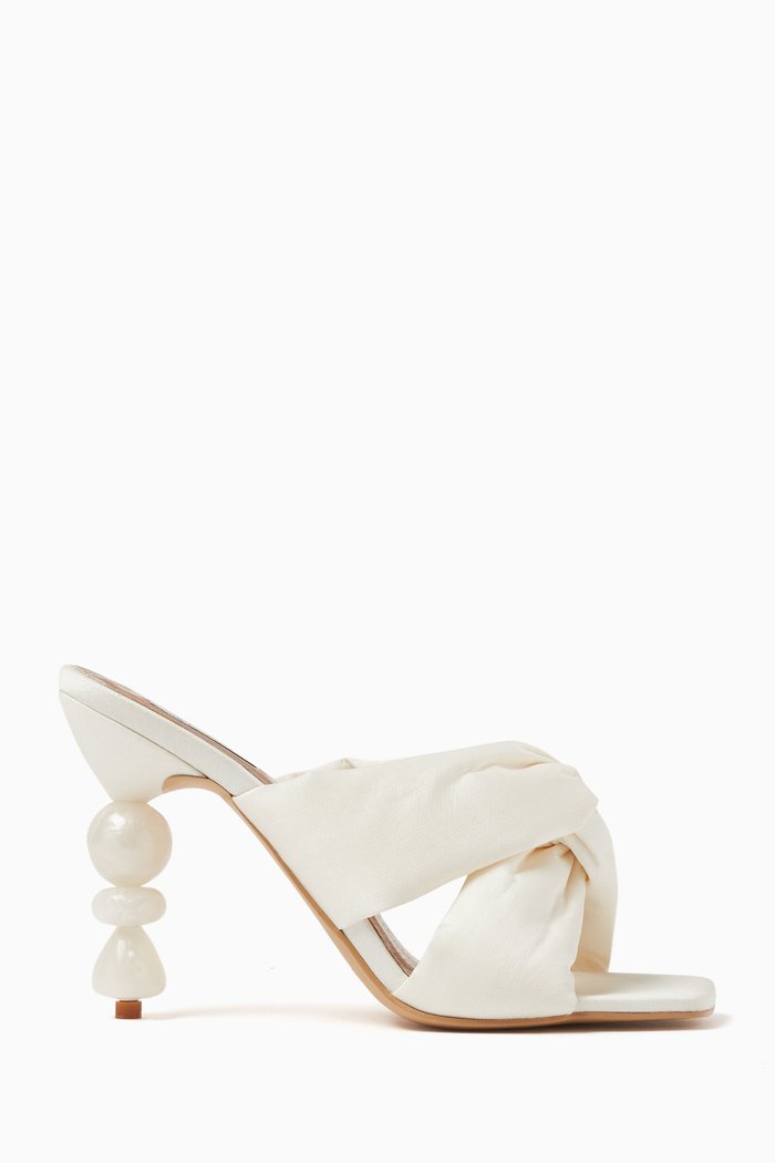 

Camelia 100 Mules in Satin, White