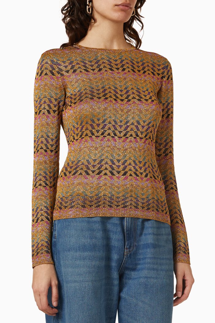 

Valentino Optical Logo Jacquard Sweater in Lurex, Multicolour