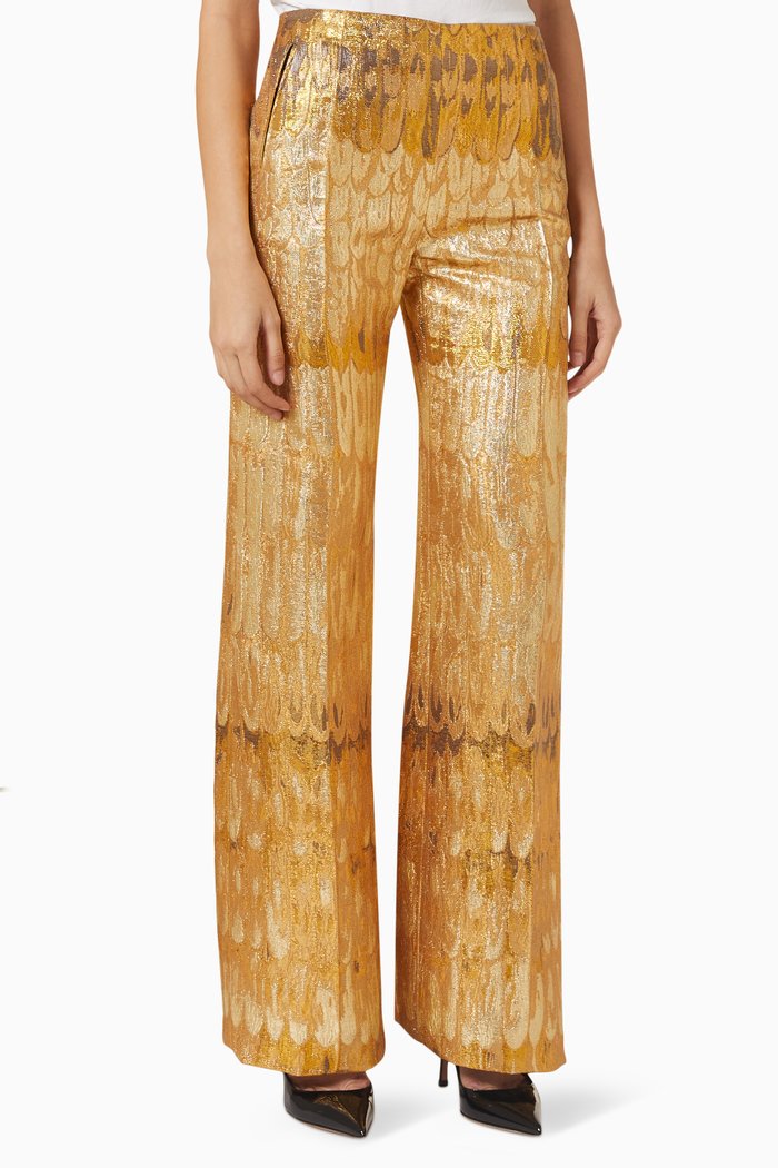 

Valentino Golden Wings Pants in Brocade, Gold