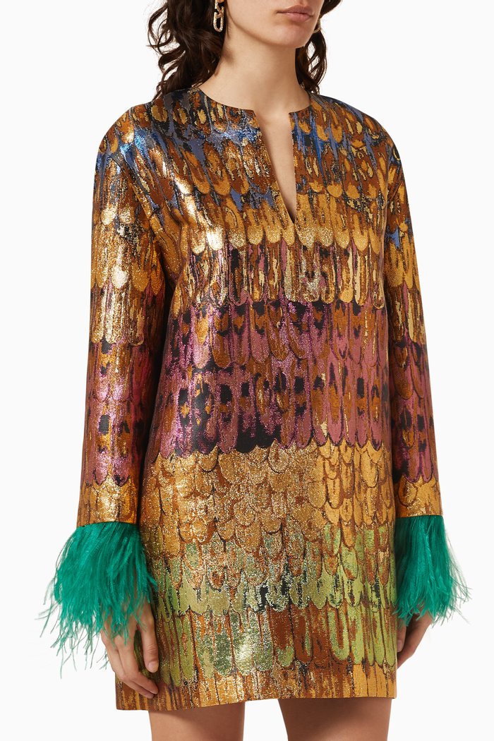 

Valentino Golden Wings Kaftan in Brocade, Gold