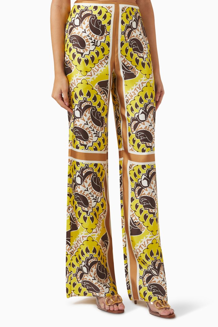 

Valentino Manifesto Bandana Pants in Twill, Yellow