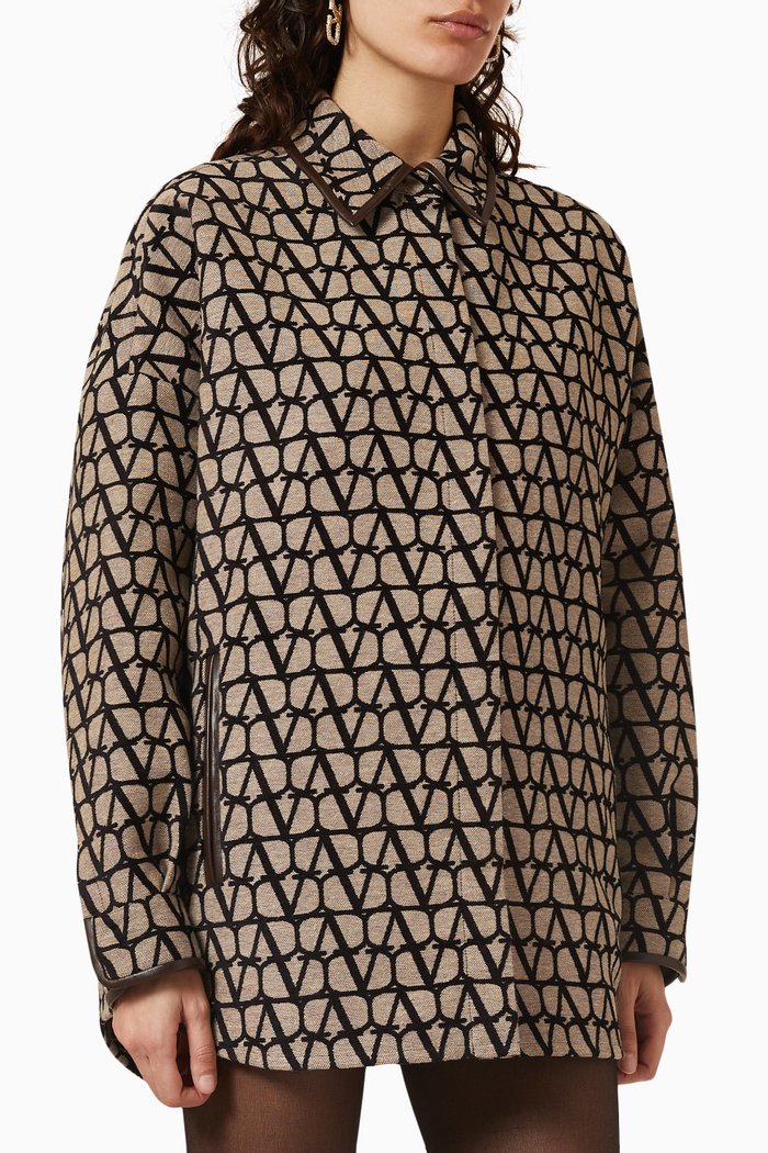 

Valentino Logo Overshirt in Cotton Blend, Multicolour