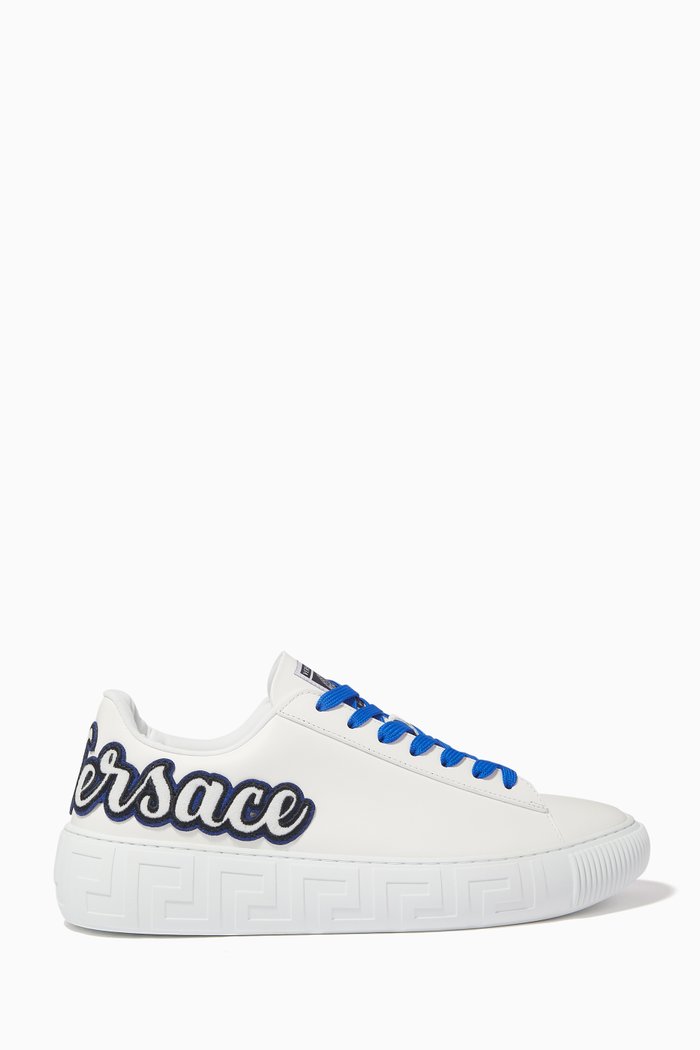 

La Greca Varsity Sneakers in Leather, White