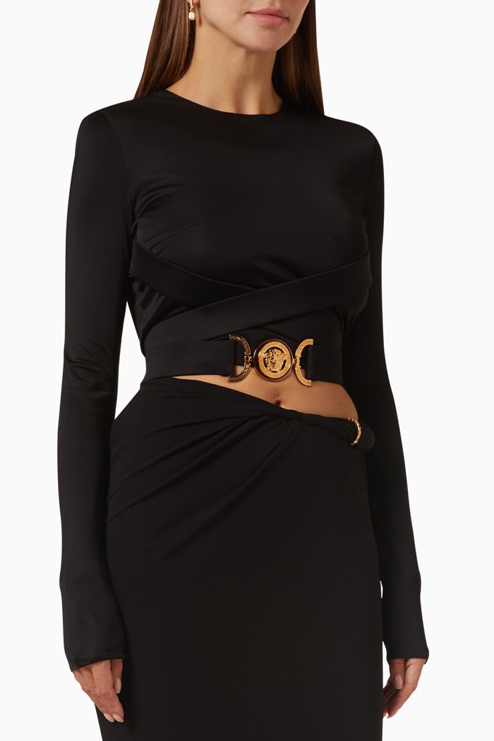 

Medusa Biggie Crop Top in Viscose-jersey, Black