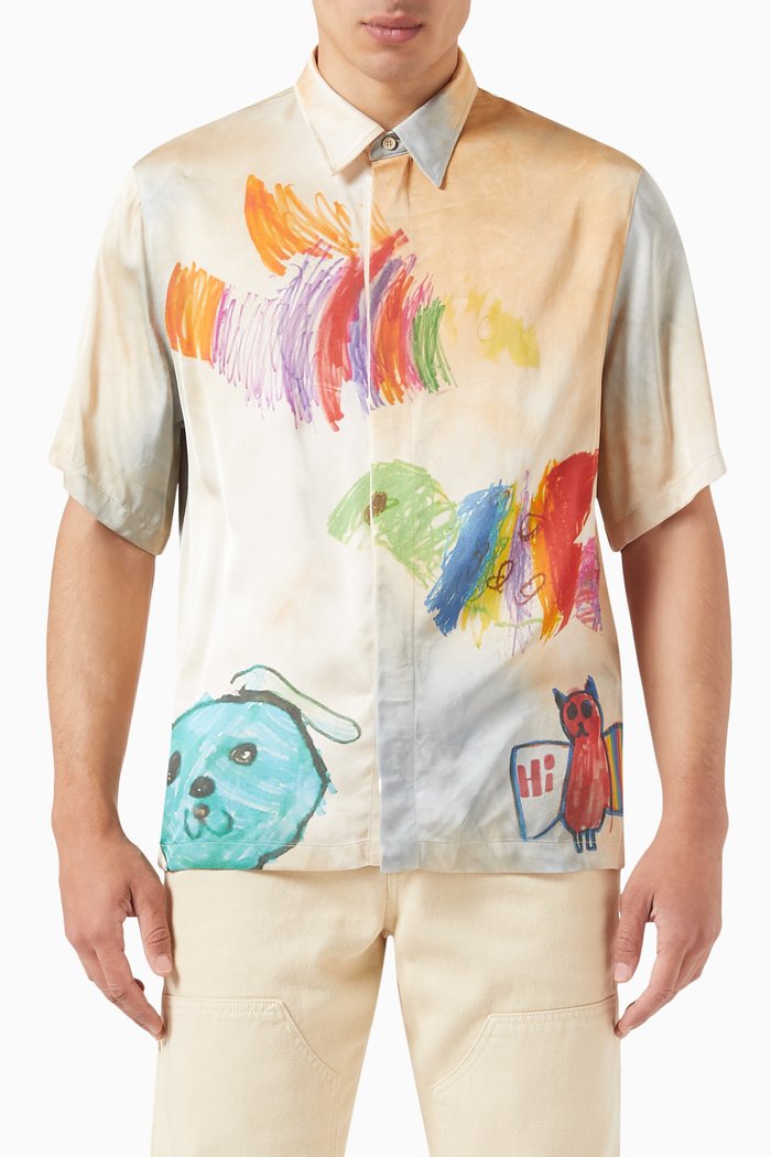 

Cartoon Shirt in Viscose, Multicolour