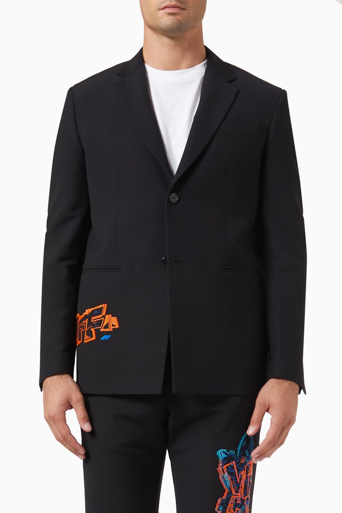 

Graffiti Coupe Blazer in Wool-blend, Black