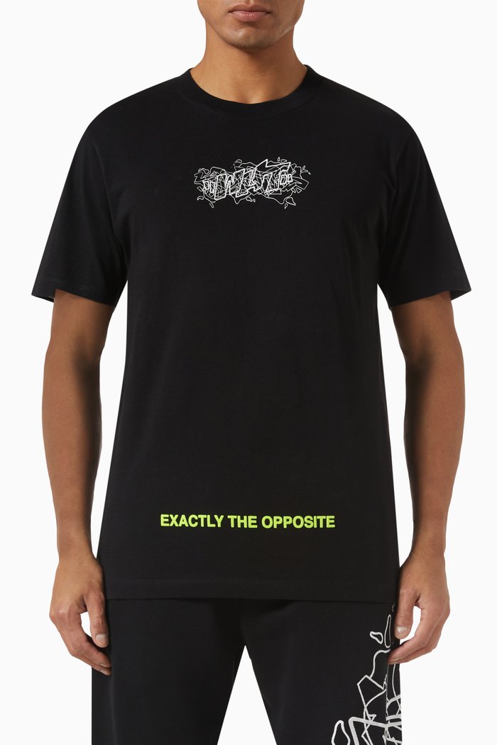 

Graffiti Layers T-shirt in Cotton Jersey, Black