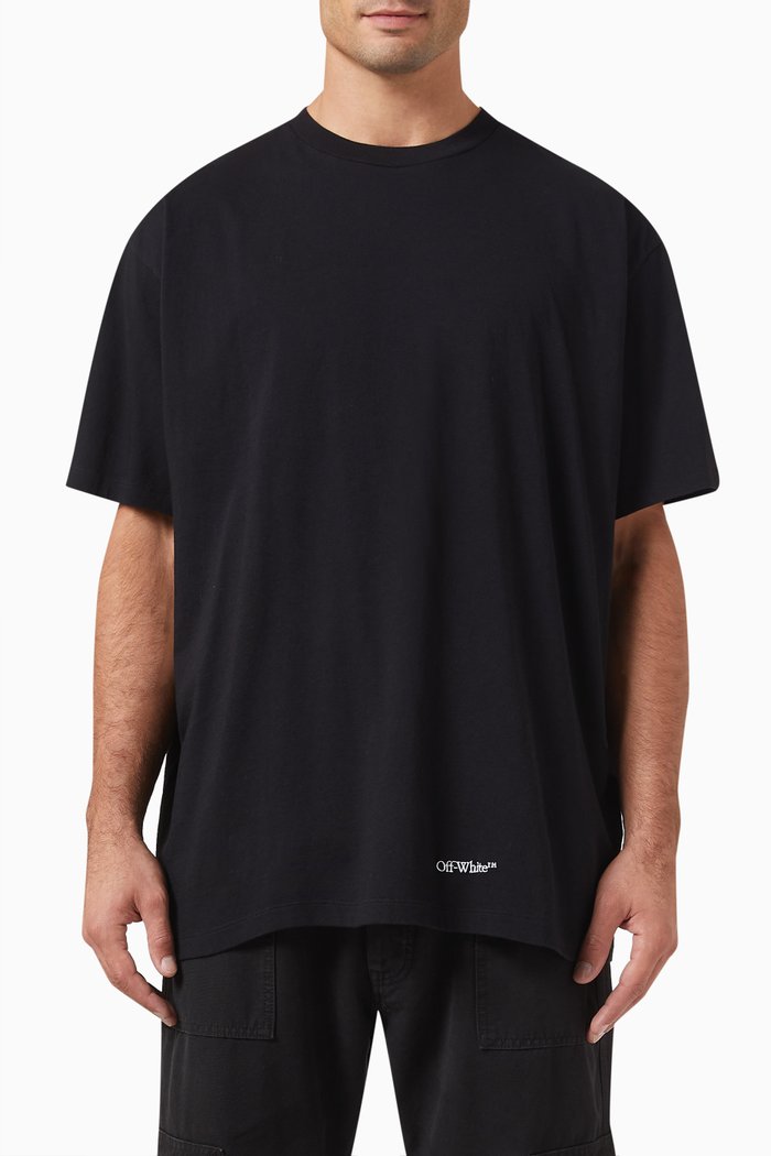 

Scribble Diagonal Oversized T-shirt in Jersey, Black