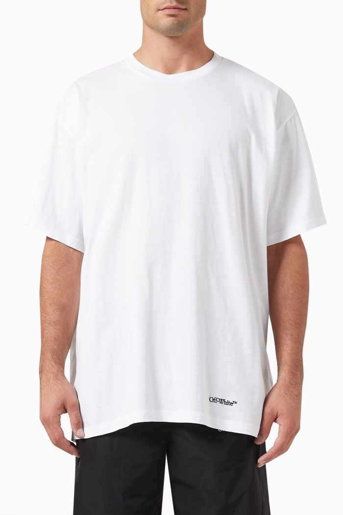 

Scribble Diagonal Oversized T-shirt in Jersey, White