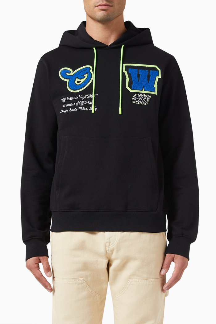 

Varsity Patch Hoodie, Black