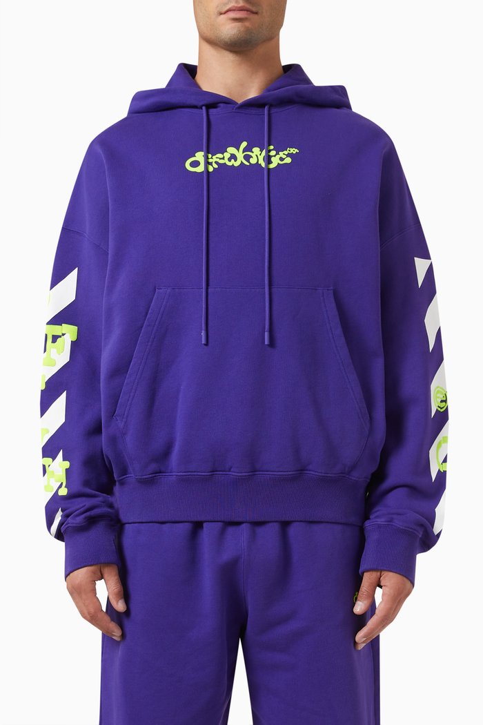 

Opposite Arrow Hoodie in Cotton, Purple