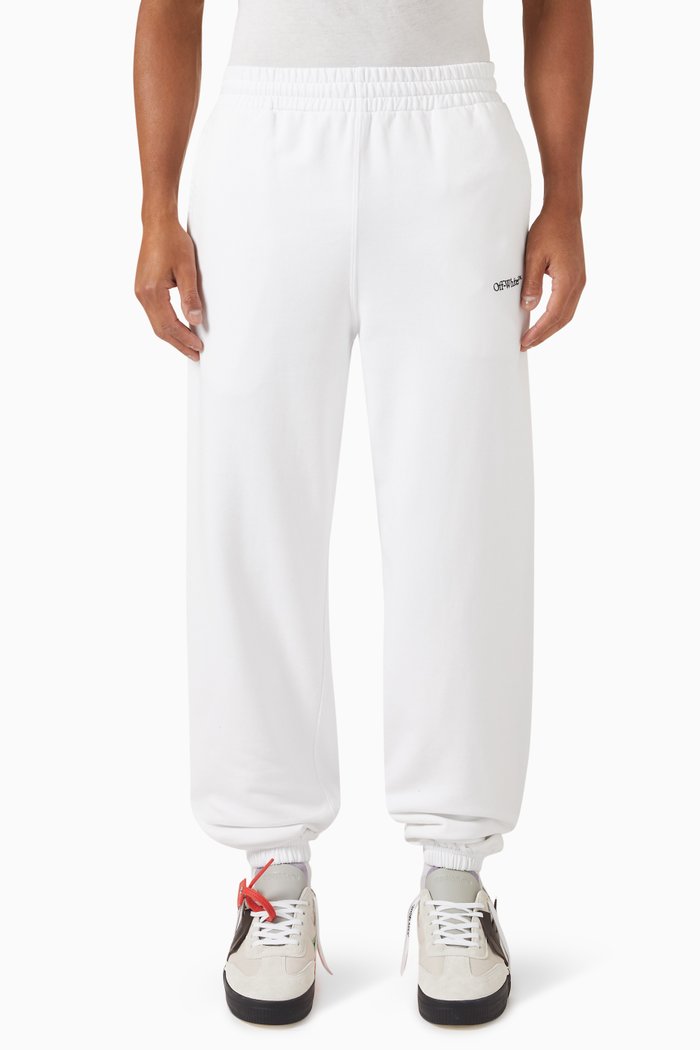 

Scribble Sweatpants in Fleece, White