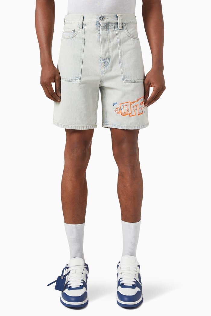 

Utility Shorts in Denim, Blue