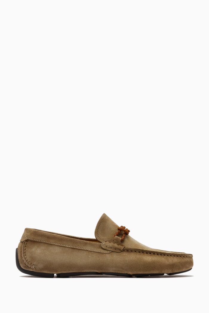 

Braided Knot Driving Shoes in Leather, Neutral