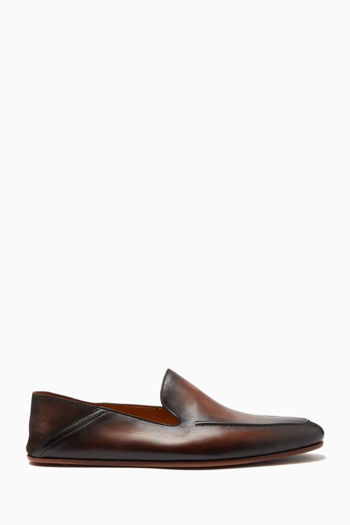 

Heston Slippers in Leather, Brown