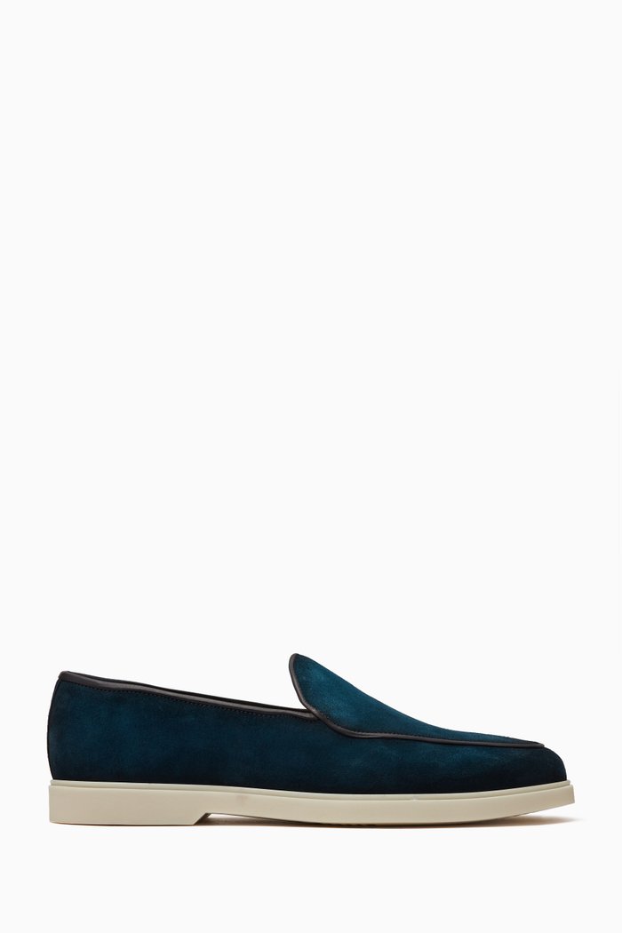 

Javea Loafers in Suede Leather, Blue