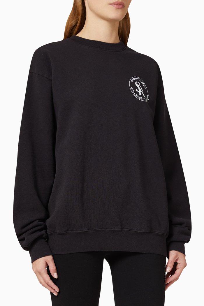 

S&R Crewneck Sweatshirt in Cotton, Black