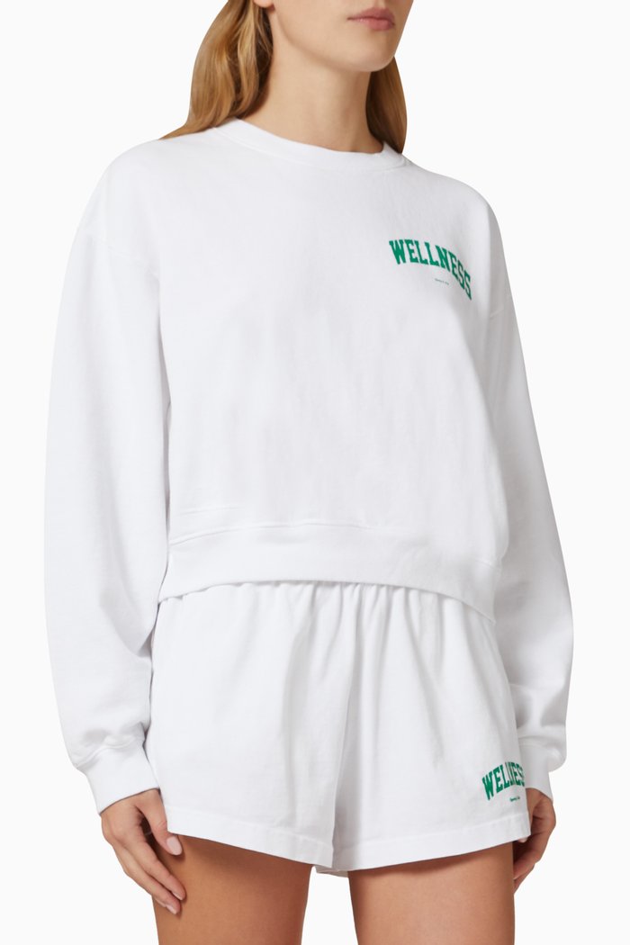 

Wellness Ivy Cropped Sweatshirt in Cotton, White