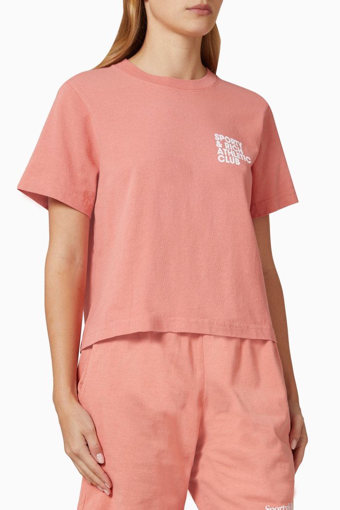 

Exercise Often Crop T-shirt in Cotton-jersey, Orange
