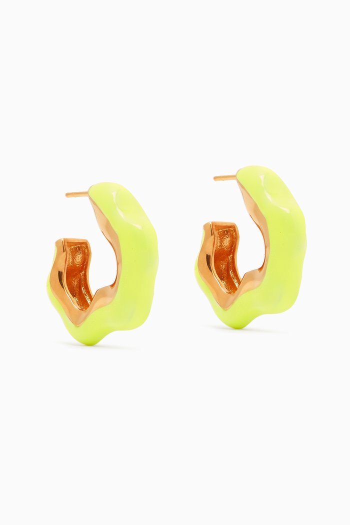 

Wave Hoop Earrings in Gold-plated Brass, Yellow