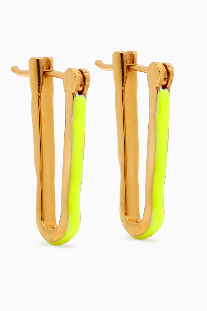 

Feminine Waves Earrings in Gold-plated Brass & Enamel, Yellow