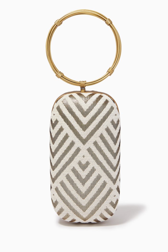 

Oasis Menottes Bag in Silk & Viscose, Gold