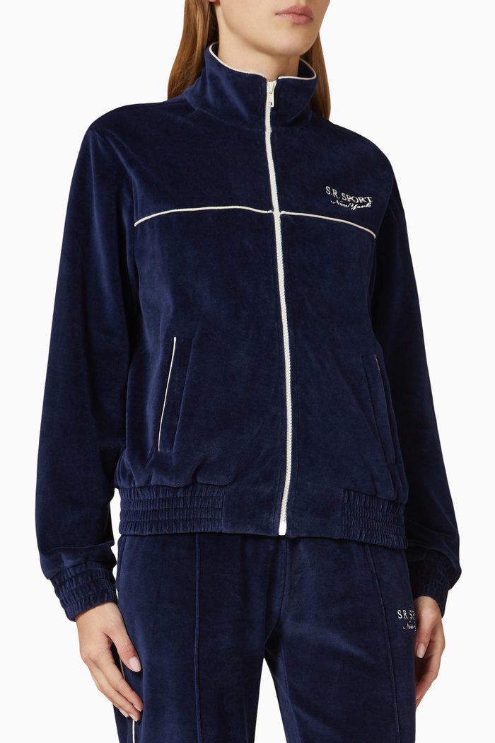 

Eden Jacket in Velour, Blue