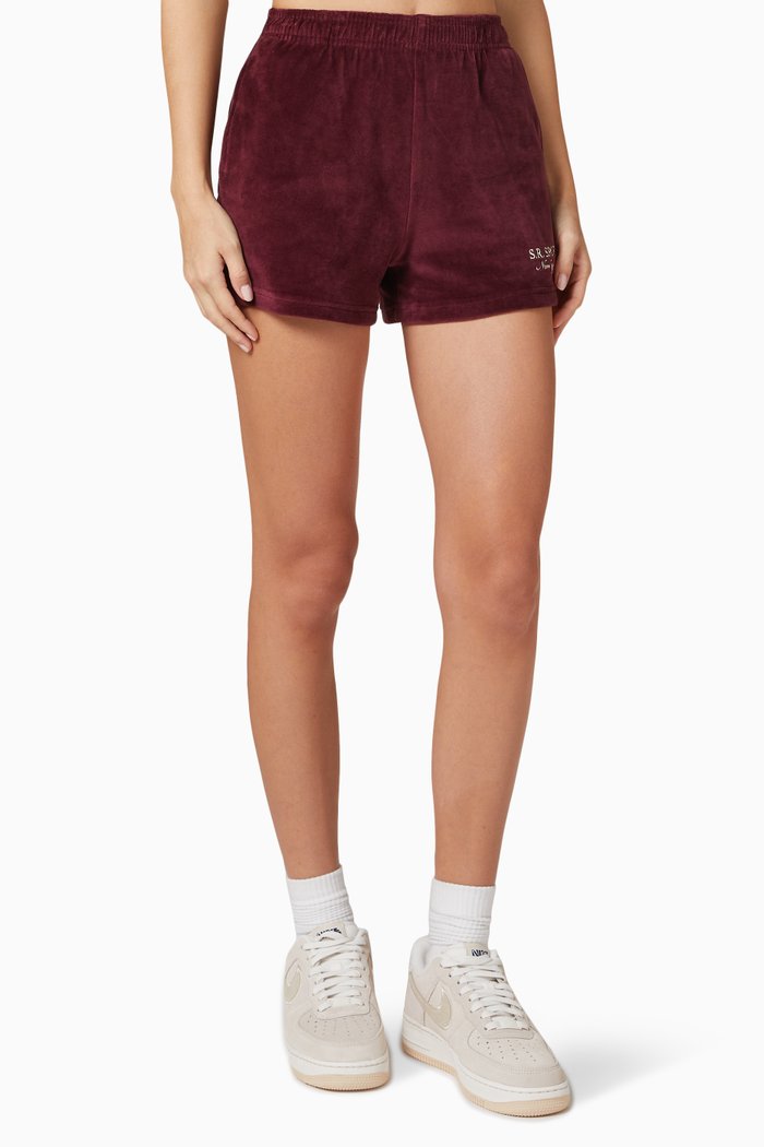 

Andy Disco Shorts in Velour, Burgundy