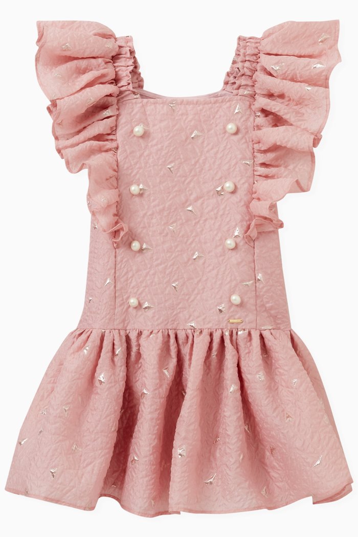 Ruffled Pearl Dress, Purple