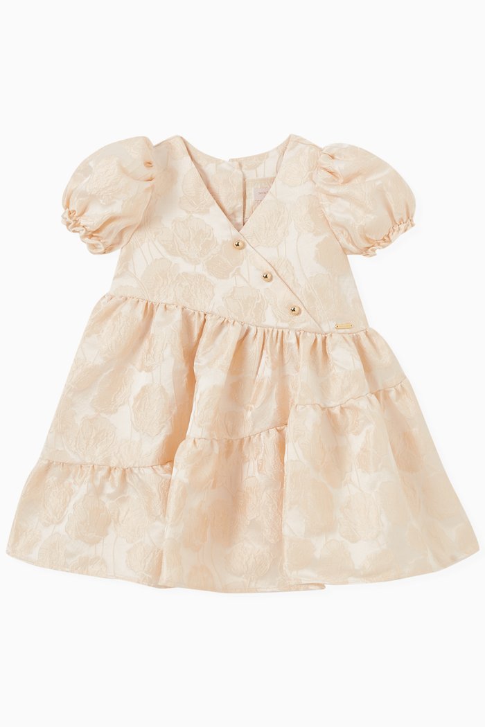 

Ruffled Floral Dress, Neutral