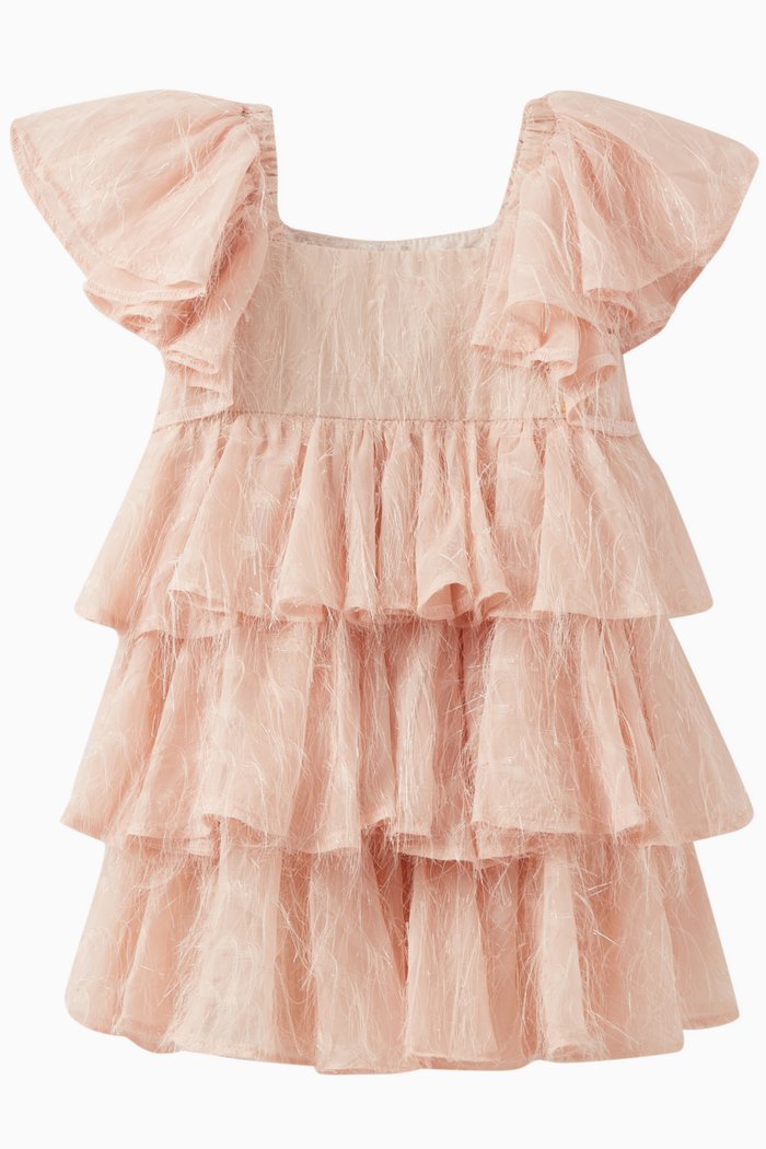 

Ruffled Tiered Dress, Neutral