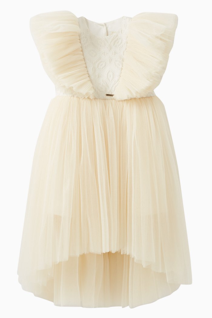 

Asymmetrical Tulle Dress, Neutral