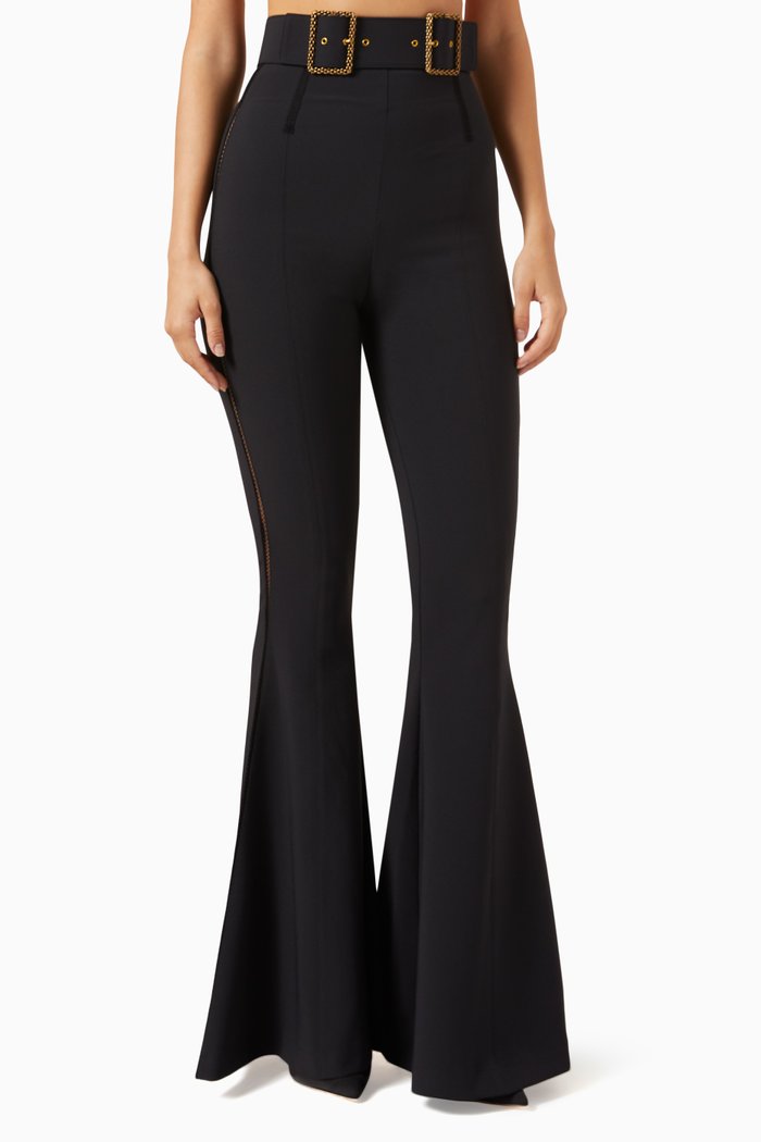 

Wide-leg Pants in Stretch Crepe, Black