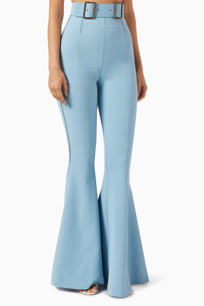 

Wide-leg Pants in Stretch Crepe, Blue