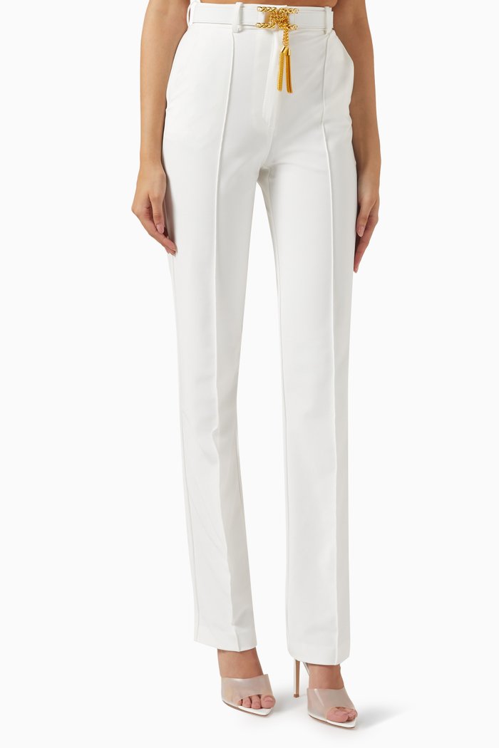 

Chain Buckle Pants in Polyamide, White
