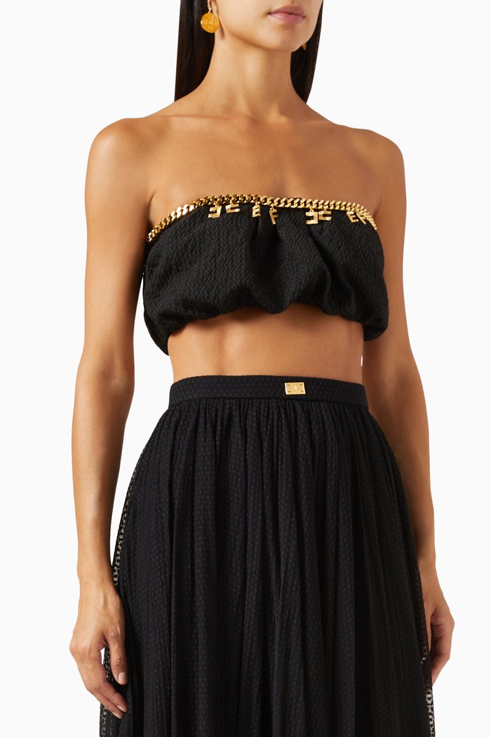 

Charm Balloon Top in Embossed Fabric, Black