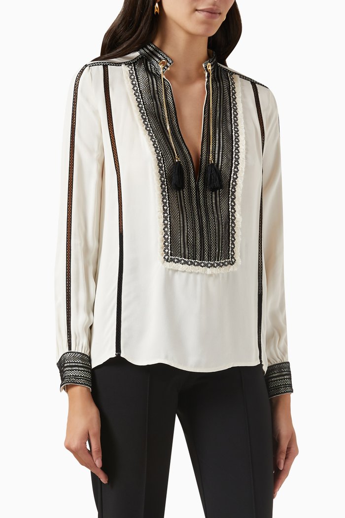 

Lace Blouse in Georgette Lace, Neutral