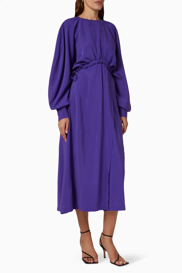 

Open-slit Midi Dress, Purple