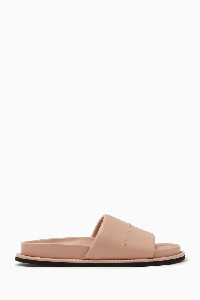 

Signature Flat Slides in Eco Alter Leather, Neutral