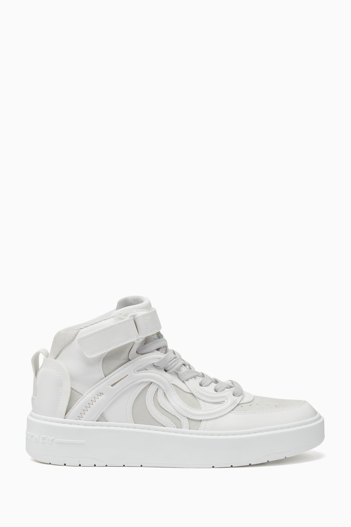 

S-Wave 2 High-Top Sneakers in Alter Leather, White