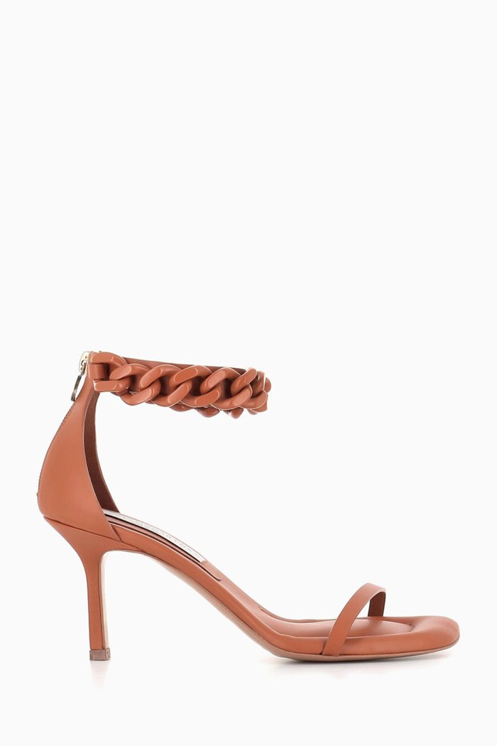 Falabella 80 Sandals in Eco Matte Leather, Brown