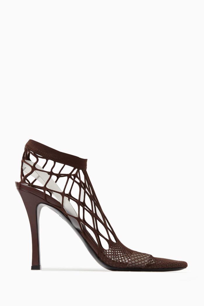 

Stella 100 Fishnet Runway Pumps in Mesh, Brown