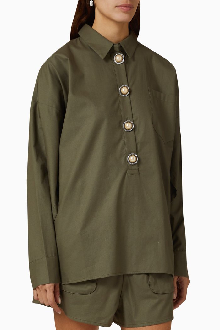 

Melo Shirt in Cotton Twill, Green