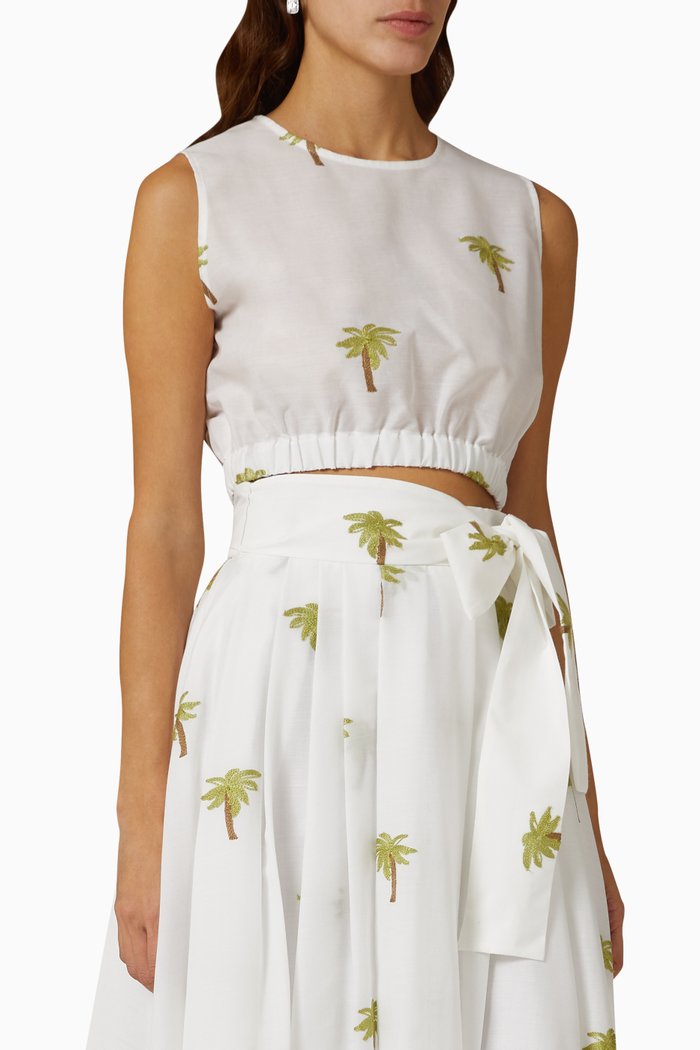 

Mademoiselle Crop Top in Cotton, Green