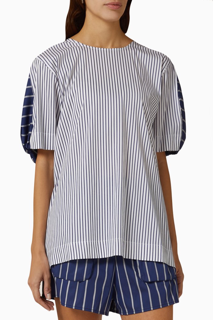 Marquez Top in Cotton, Blue