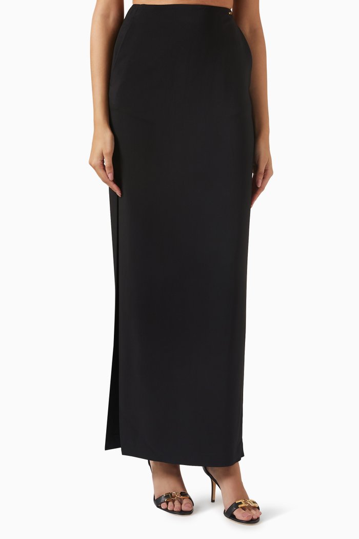 

Maxi Pencil Skirt in Crêpe, Black