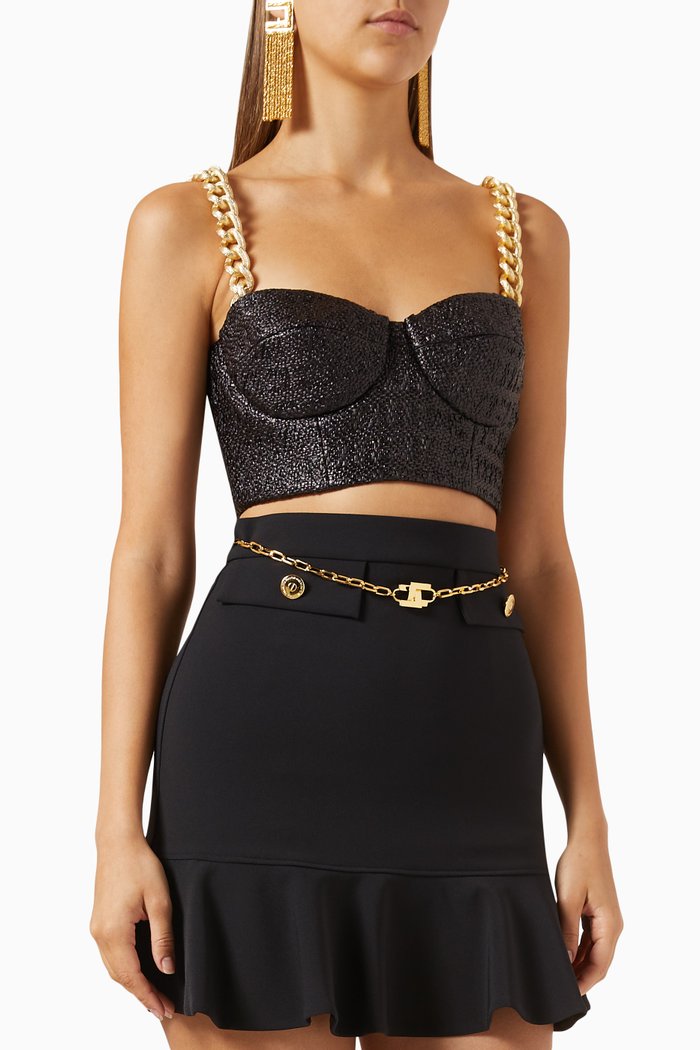 

Chain Top in Raffia, Black