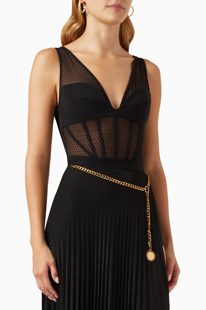 

Bodysuit in Embroidered Tulle, Black