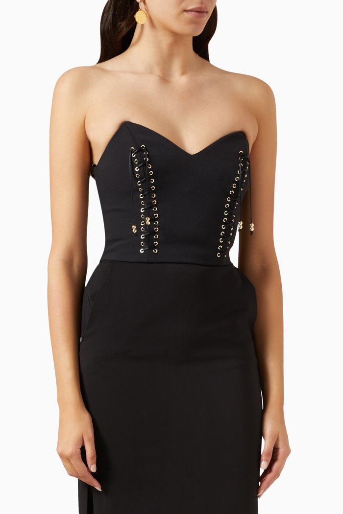 

Bustier Top in Stretch Crepe, Black